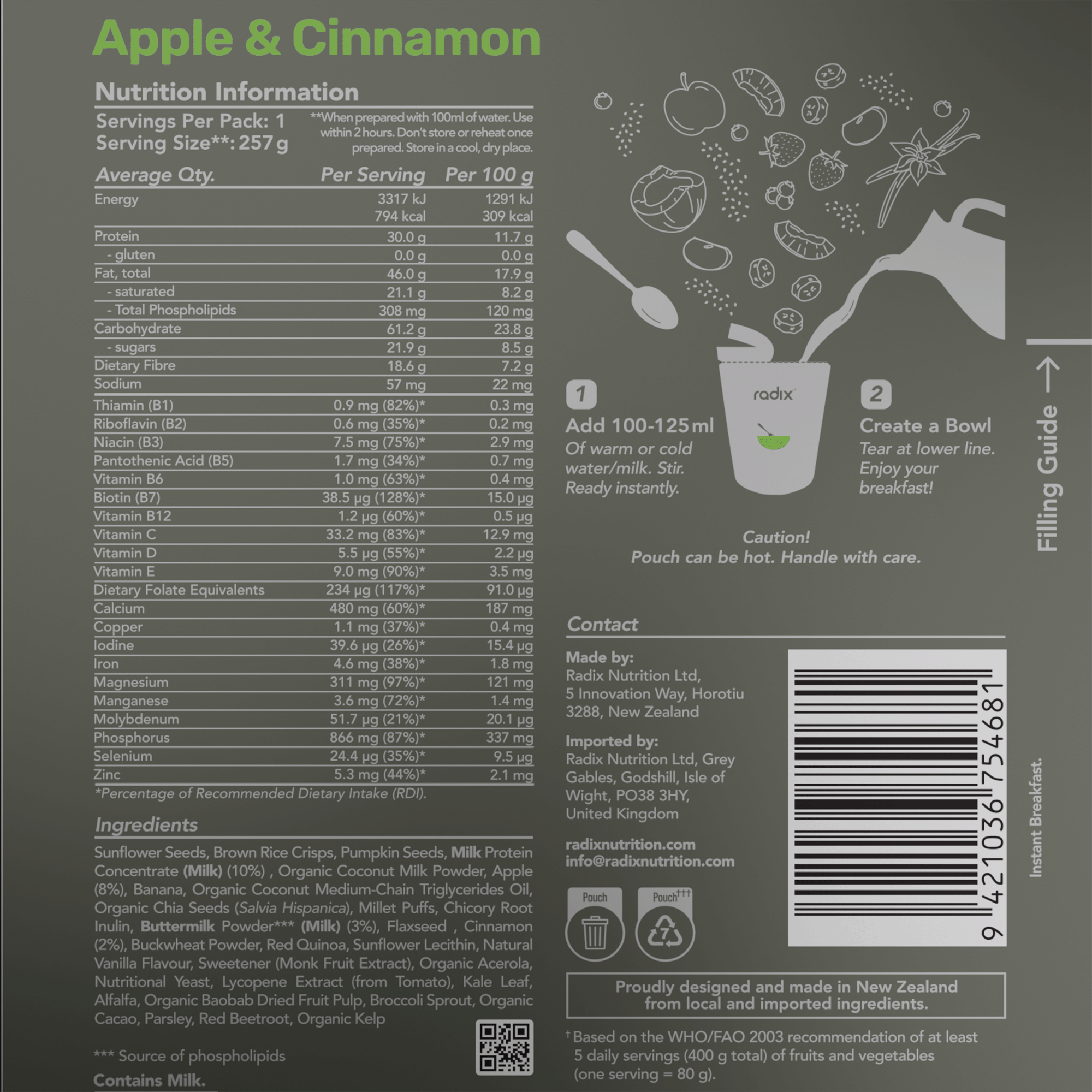 Ultra Dairy Breakfast - Apple & Cinnamon / 800 kcal (6 Pack)