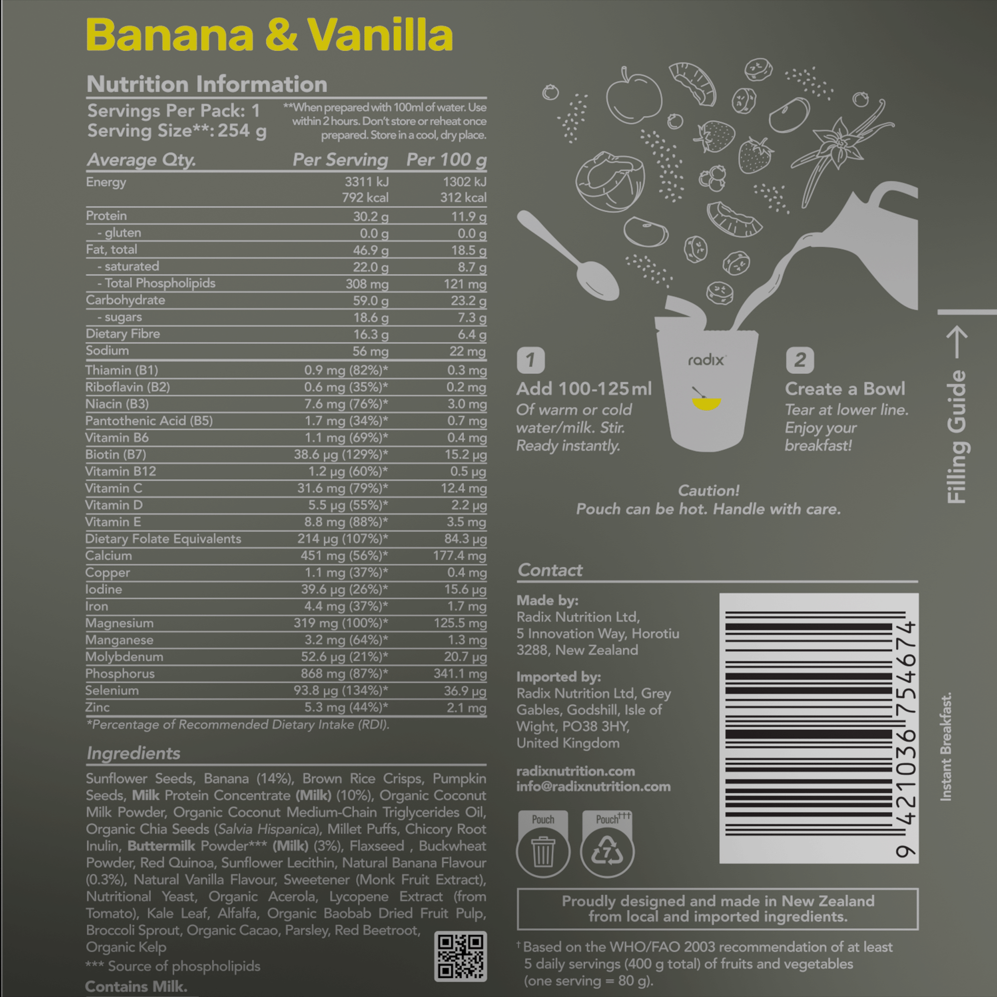 Ultra Dairy Breakfast - Banana & Vanilla / 800 kcal (6 Pack)