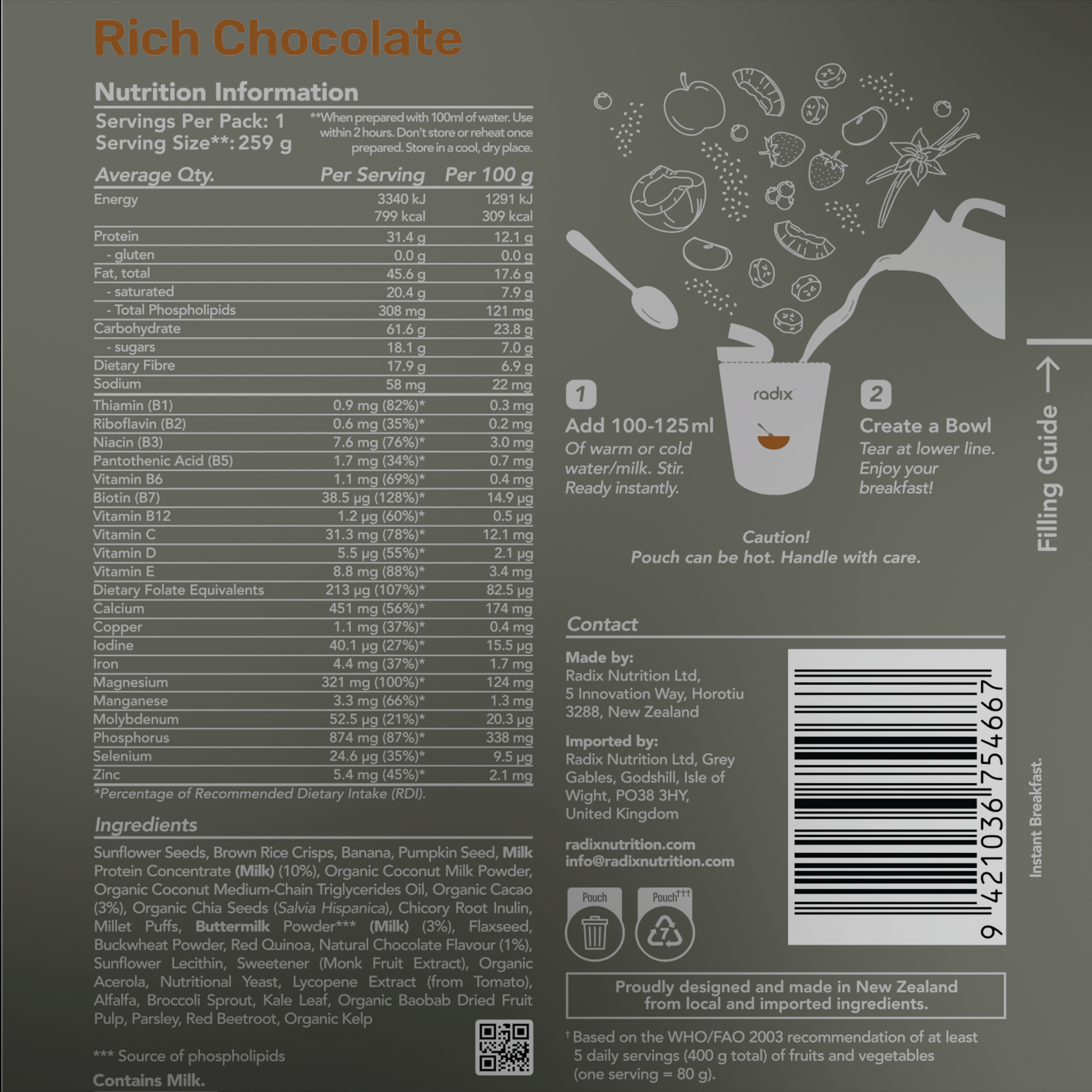 Ultra Dairy Breakfast - Rich Chocolate / 800 kcal (6 Pack)