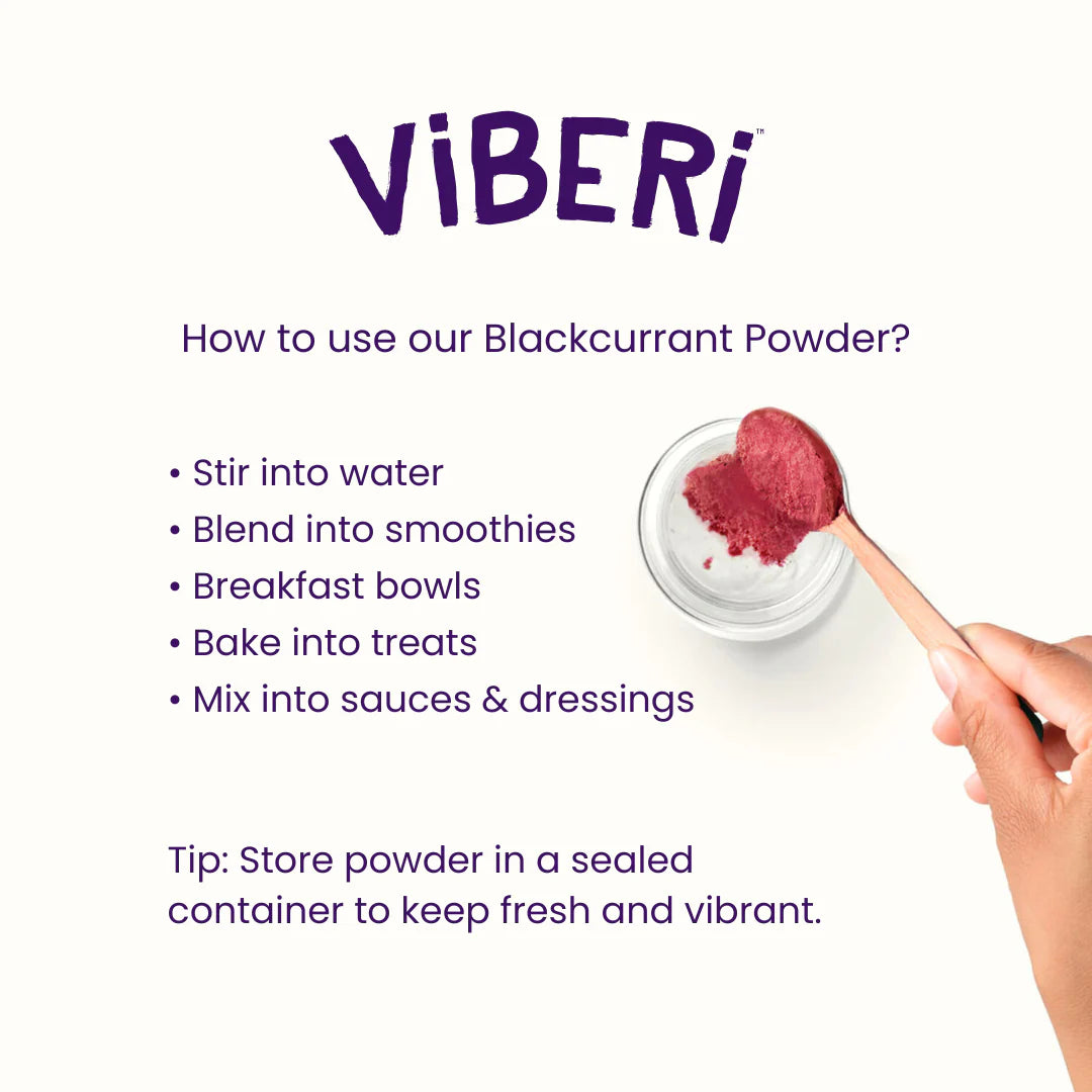 ViBERi Blackcurrant Powder 180gm Bulk Pack