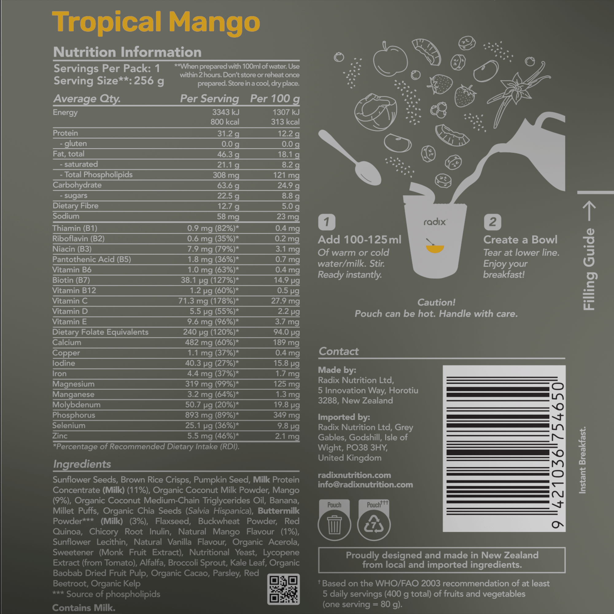 Ultra Dairy Breakfast - Tropical Mango / 800 kcal (6 Pack)