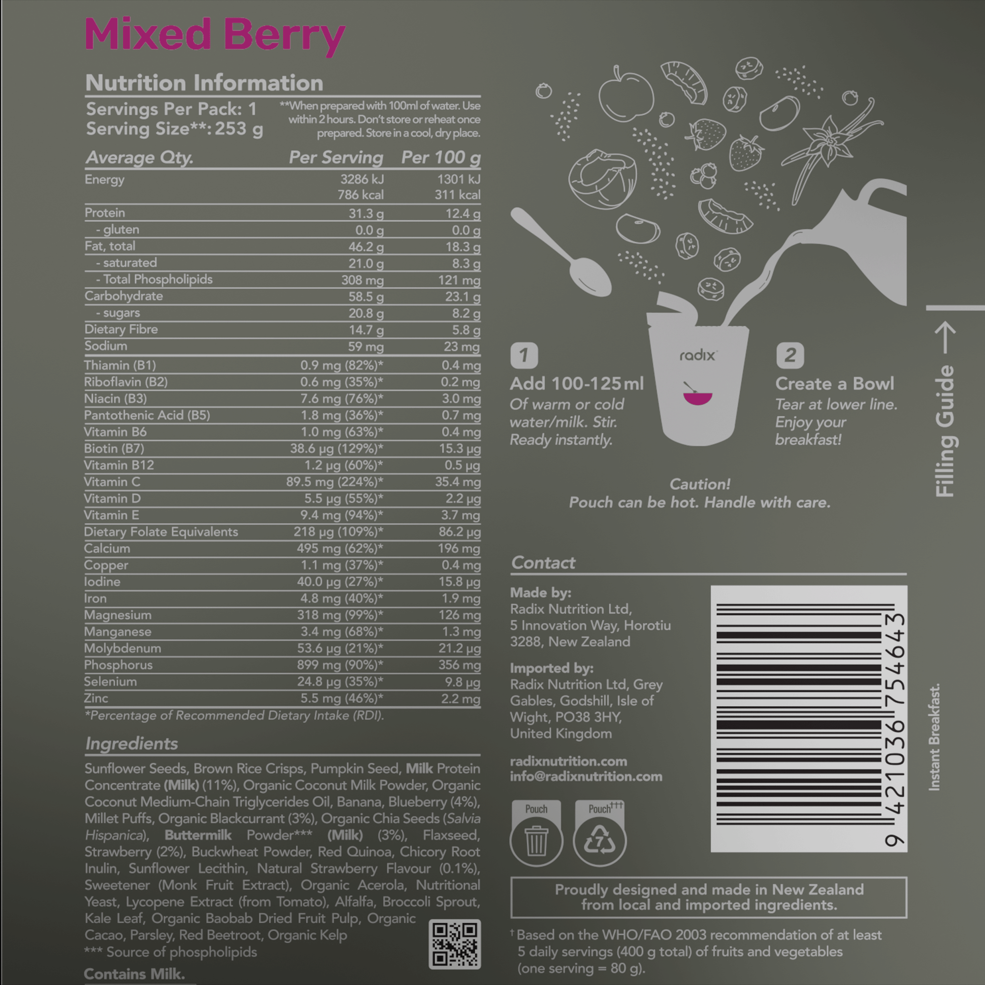 Ultra Dairy Breakfast - Mixed Berry / 800 kcal (6 Pack)