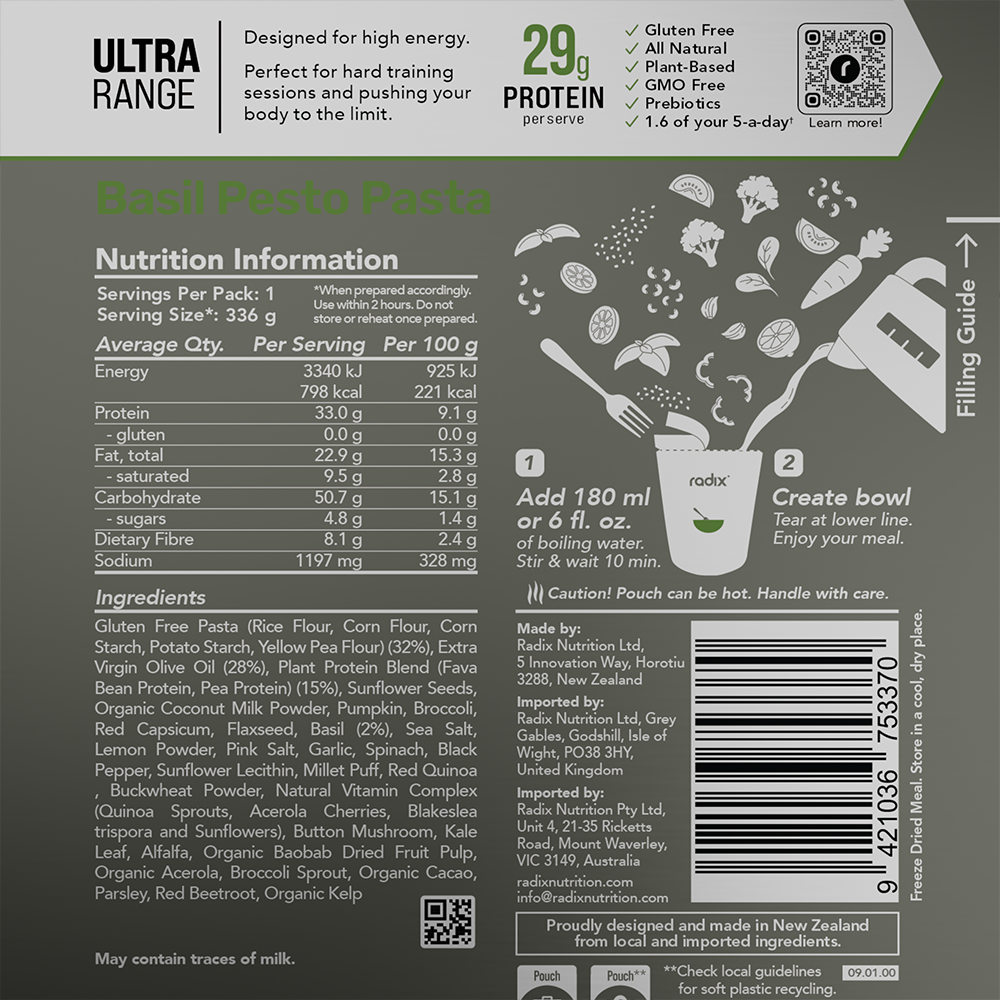 Ultra Meal - Basil Pesto Pasta / 800 kcal (6 Pack)