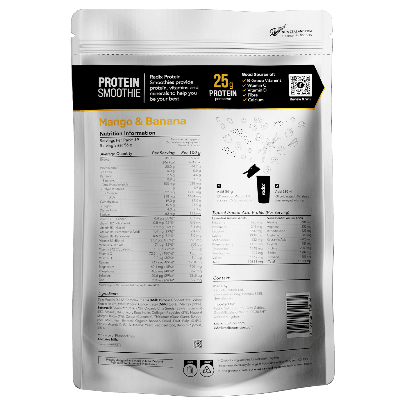 Whey Protein Smoothie - Mango & Banana / Bulk Bag