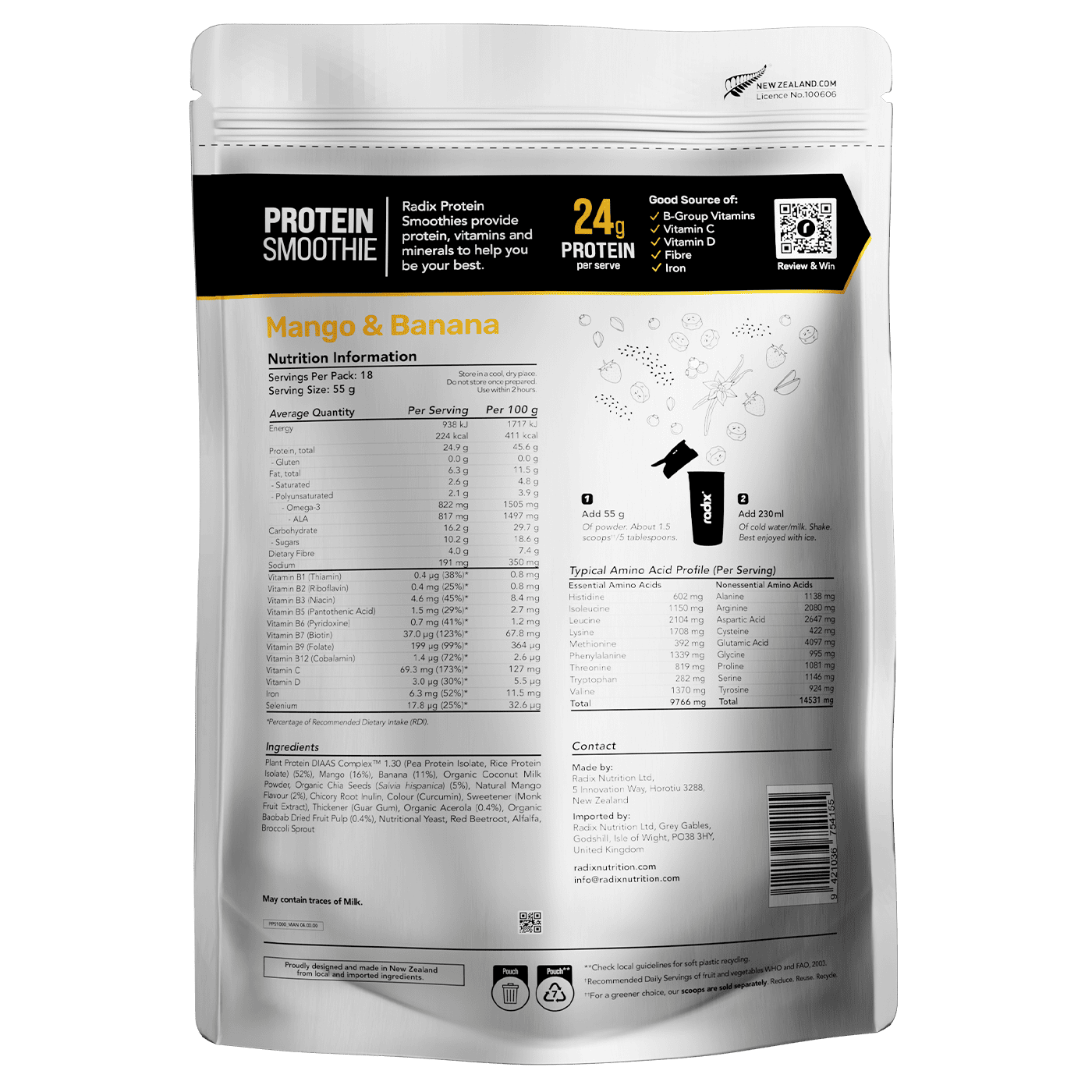 Plant Protein Smoothie - Mango & Banana / Bulk Bag