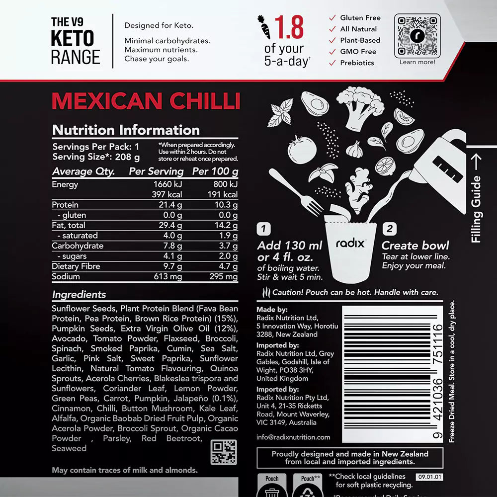 Keto Meal - Mexican Chilli / 400 kcal (1 Serving)