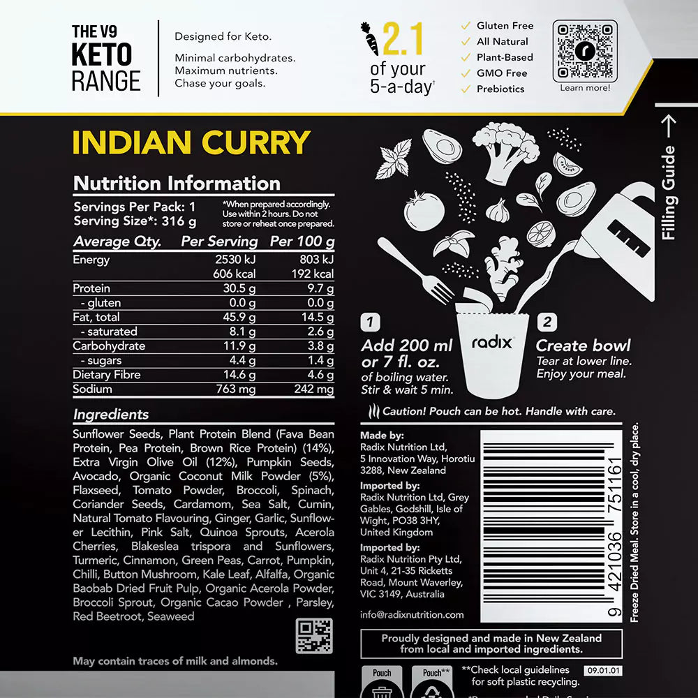 Keto Meal - Indian Curry / 600 kcal (1 Serving)