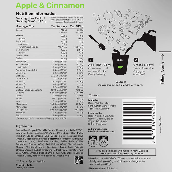Original Dairy Breakfast - Apple & Cinnamon / 400 kcal (8 Pack)
