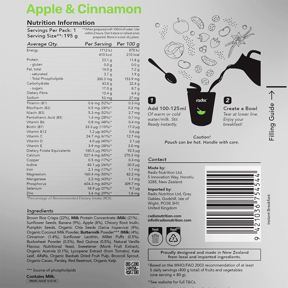 Original Dairy Breakfast - Apple &amp; Cinnamon / 400 kcal (8 Pack)