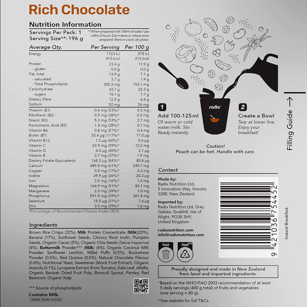 Original Dairy Breakfast - Rich Chocolate / 400 kcal (8 Pack)
