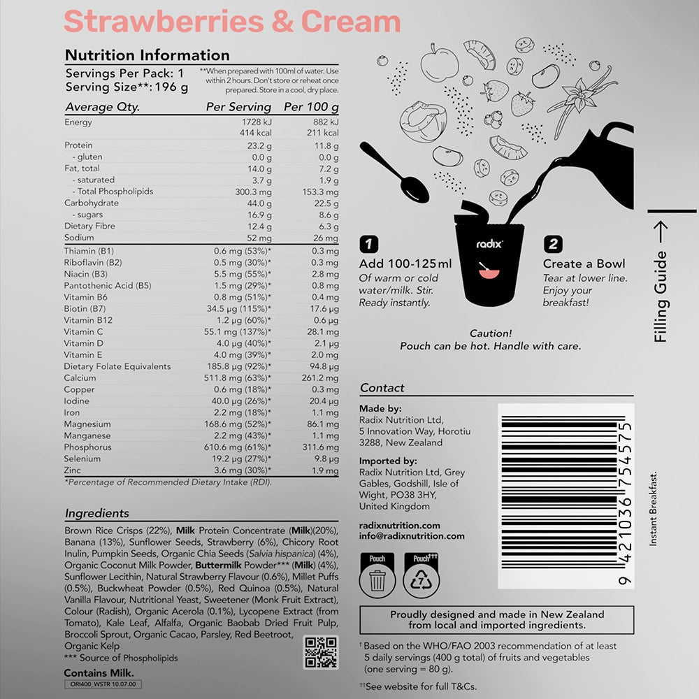 Original Dairy Breakfast - Strawberries & Cream / 400 kcal (8 Pack)