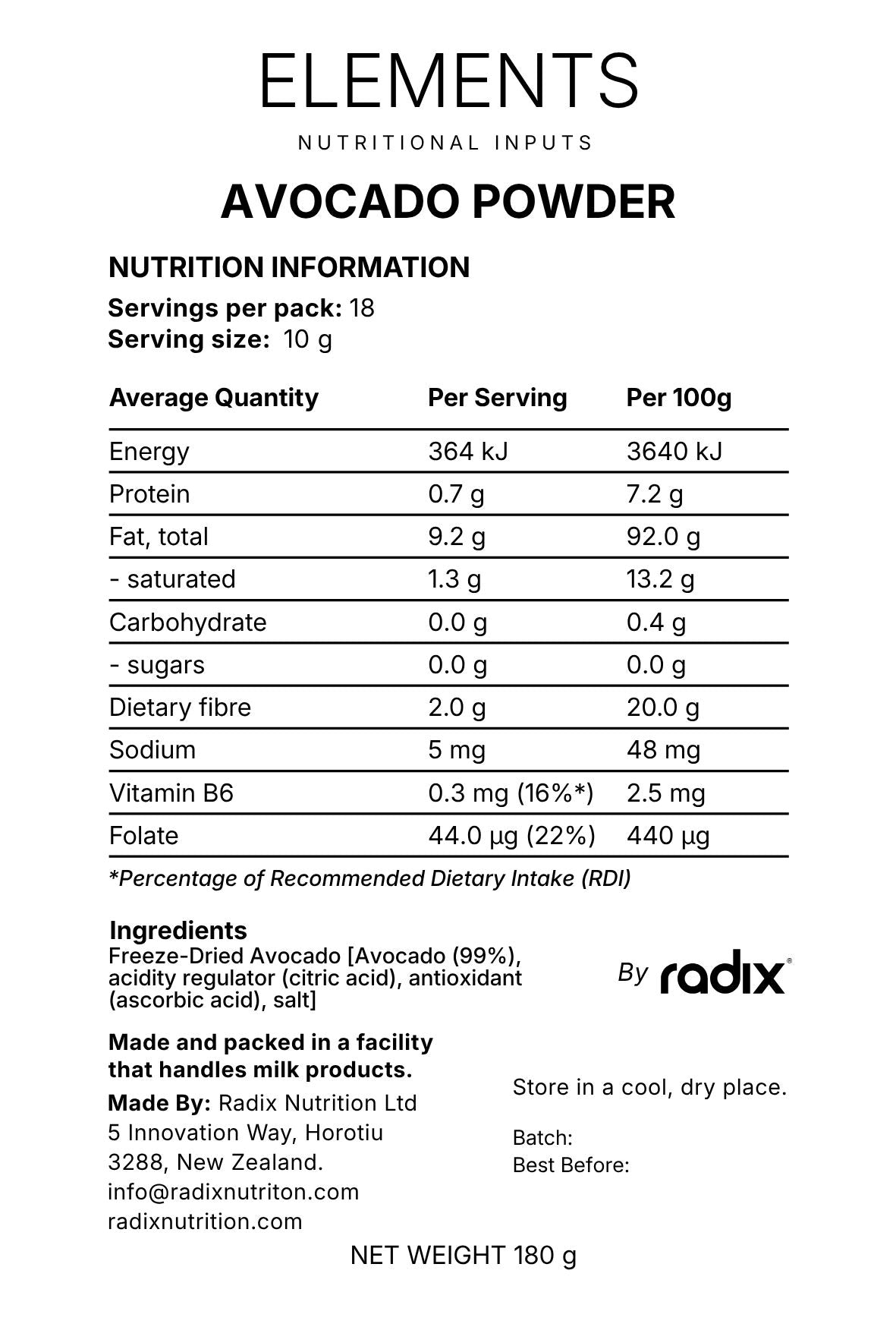 Avocado Powder 180 g