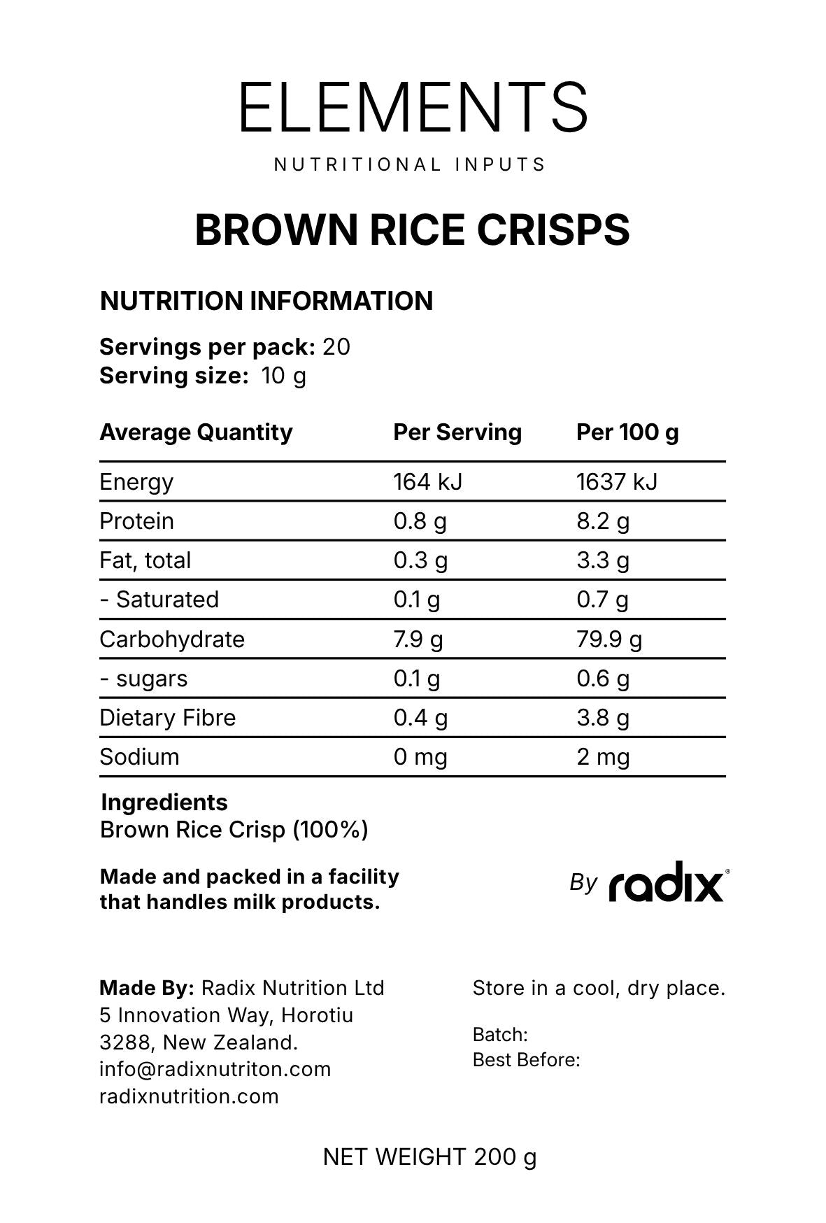 Brown Rice Crisps 200 g