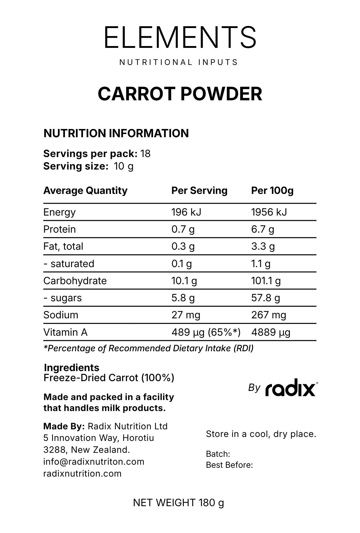 Carrot Powder 180 g